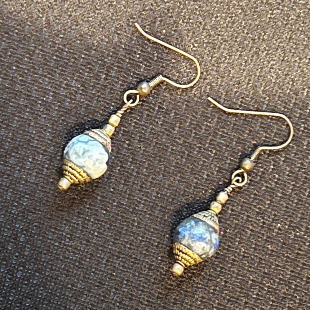 Vintage blue drop earrings
